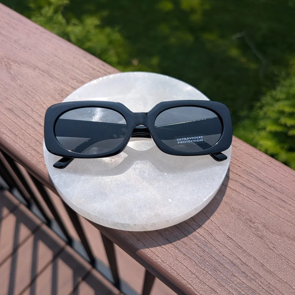 Black Oversized Square Women's Sunglasses - UV Protection